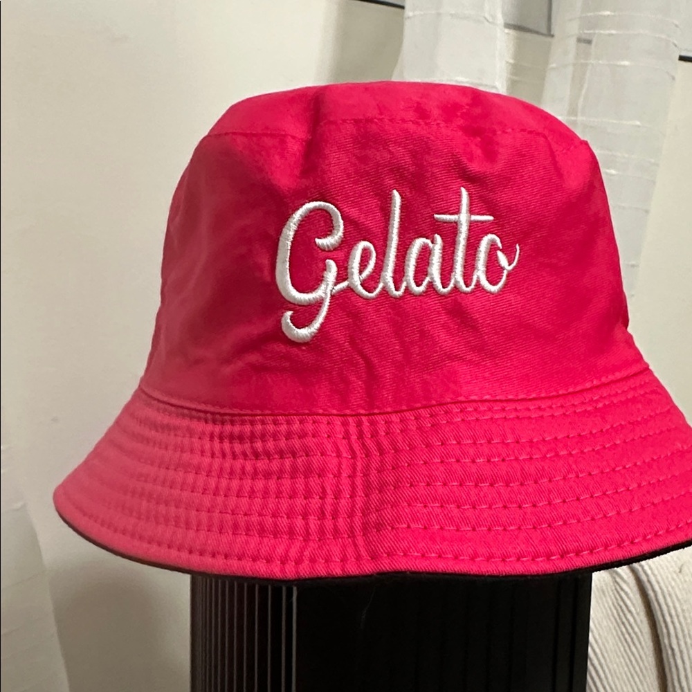 Reversible Black & Pink Bucket Hat - Picture 2 of 2